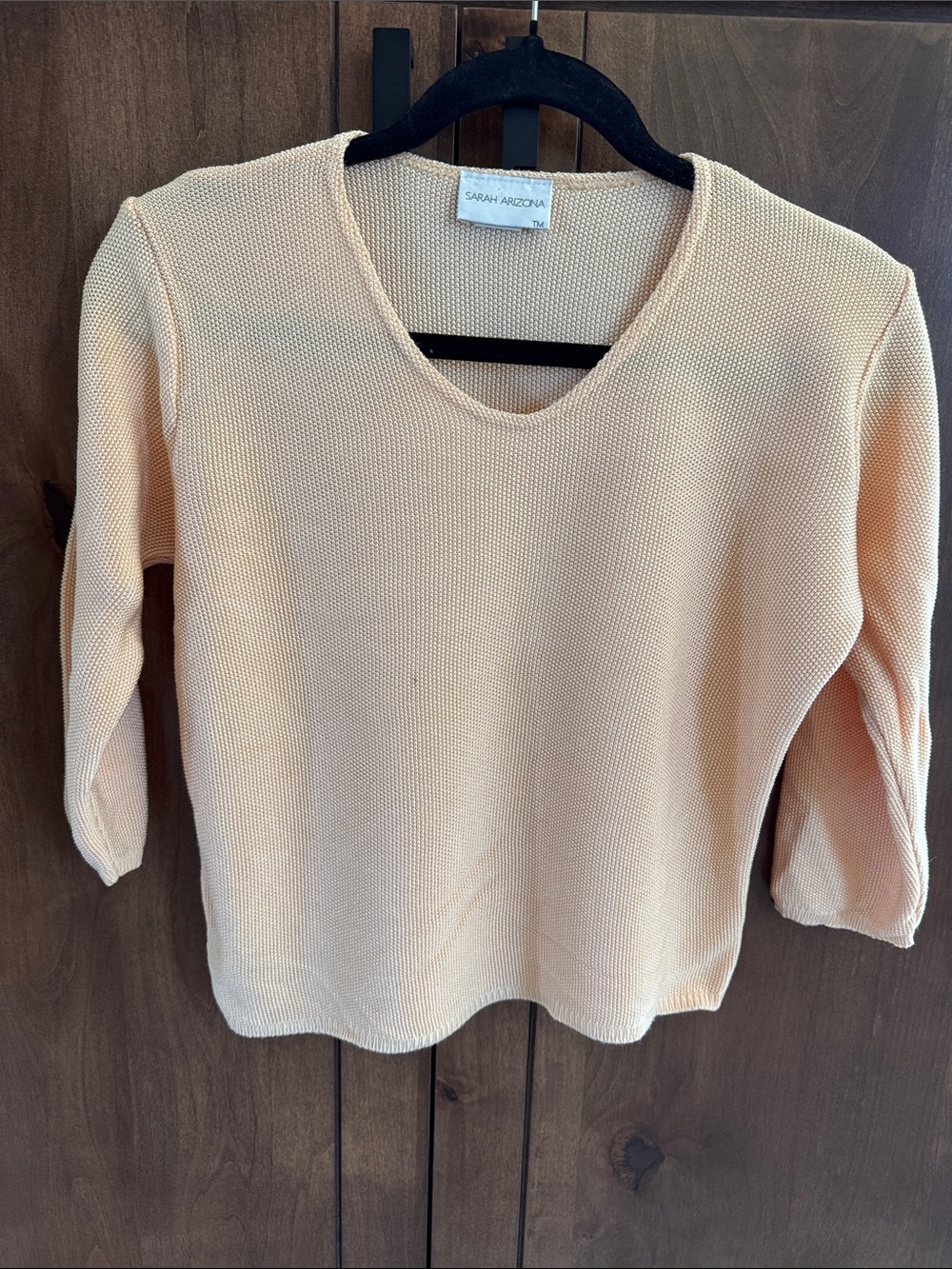 Sarah Arizona Rayon V-neck 3/4 sleeve Knit Sweater